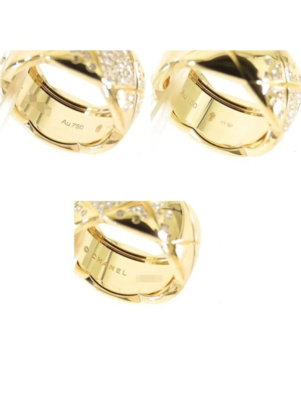 Chanel Ring Yellow Gold 18K Diamond Coco Crush Large